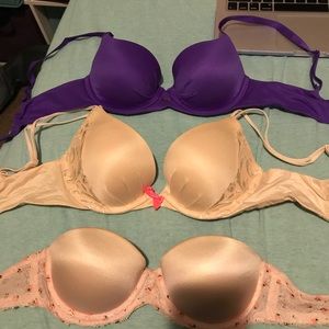 Barely worn Victoria's Secret bras. 32B